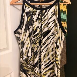 Alfani Black and Yellow Sleeveless Top